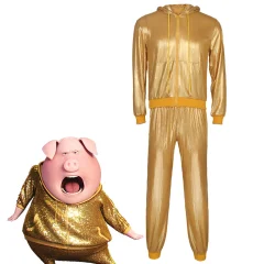 Sing 2 Gunter Gold Sweatsuit Cosplay Costume (Ready to Ship)