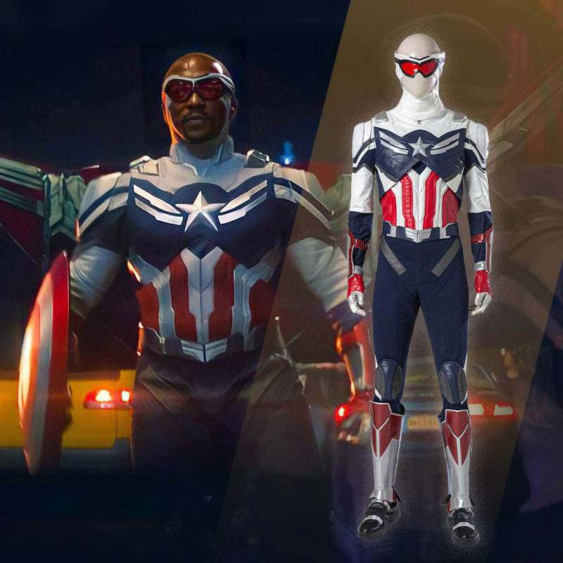 New The Falcon and the Winter Soldier Sam Wilson Captain America Cosplay Costume