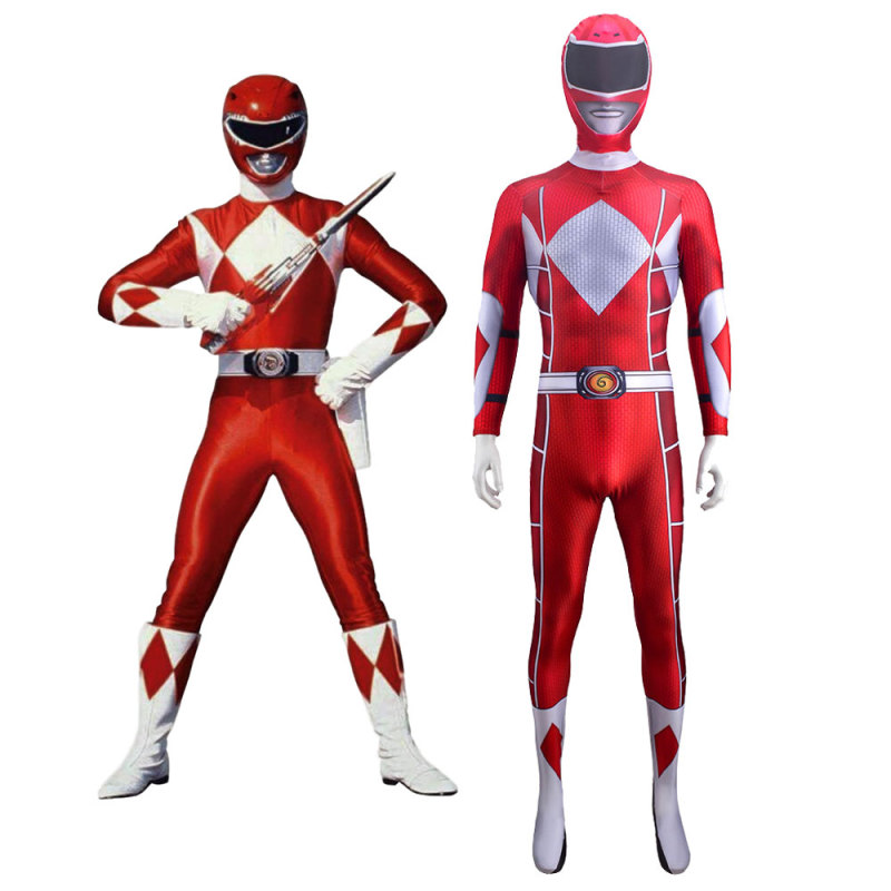 Power Rangers Red Ranger Jason Lee Scott Cosplay Costume Adult Kids