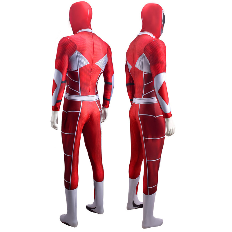 Power Rangers Red Ranger Jason Lee Scott Cosplay Costume Adult Kids