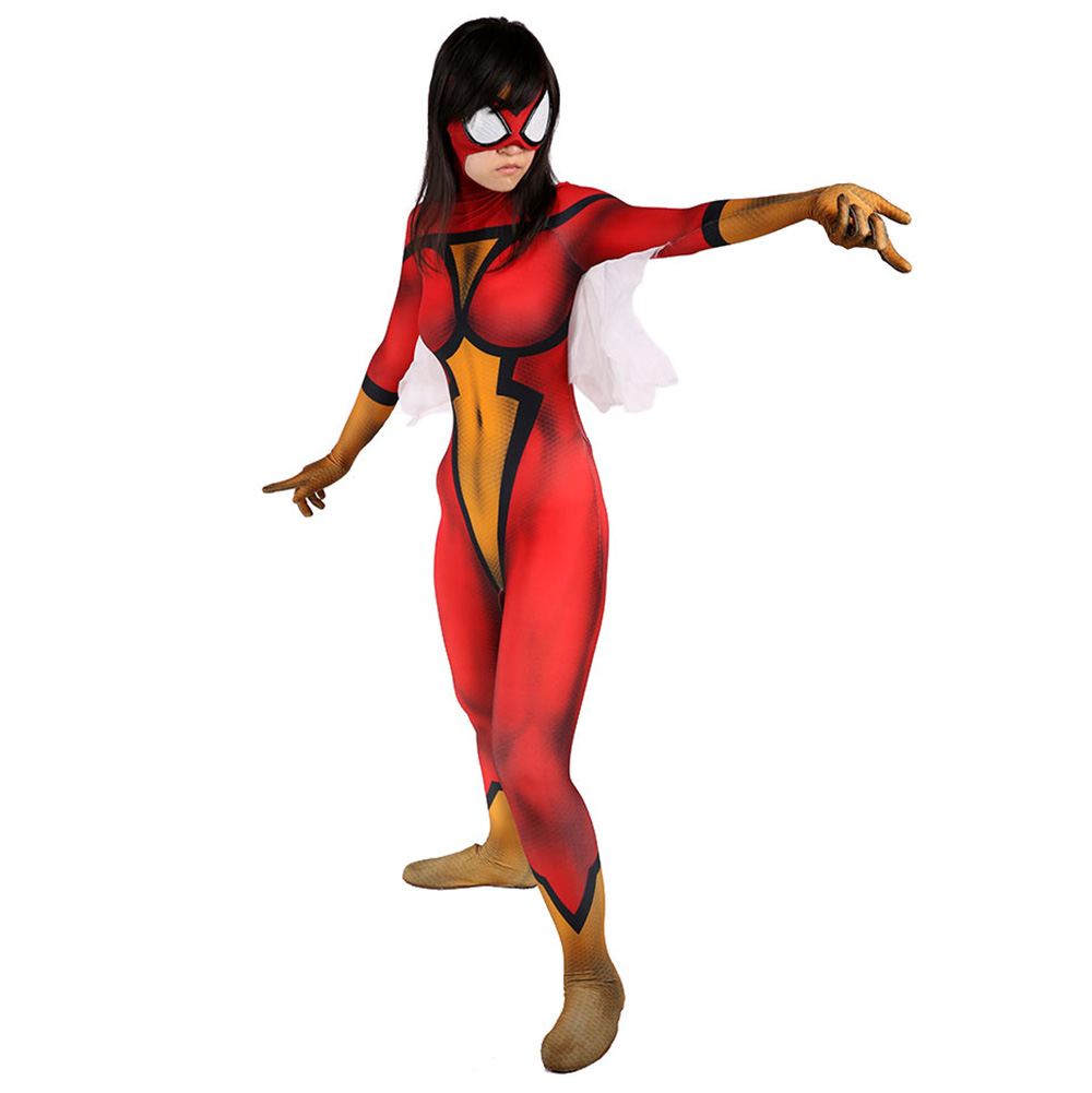 Hallowcos Spider-Woman Jessica Drew Cosplay Costume Adults Kids