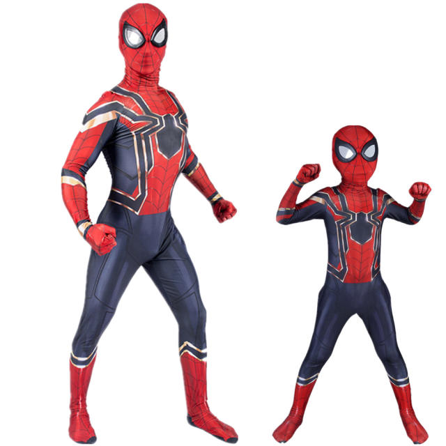 Avengers Iron Spiderman Kid Adult Men Carnival Cosplay Costume Party Fancy Dress