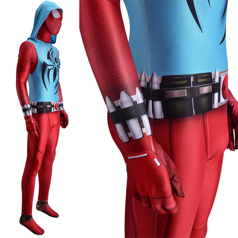 Scarlet Spider Ben Reilly Cosplay Costume Adult Kids