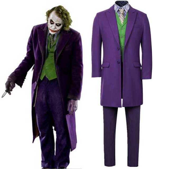 Batman The Dark Knight Heath Ledger Joker Cosplay Costume Props Full Set