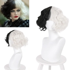 (Ready to Ship) Cruella De Vil 2021 Emma Stone Cosplay Wig