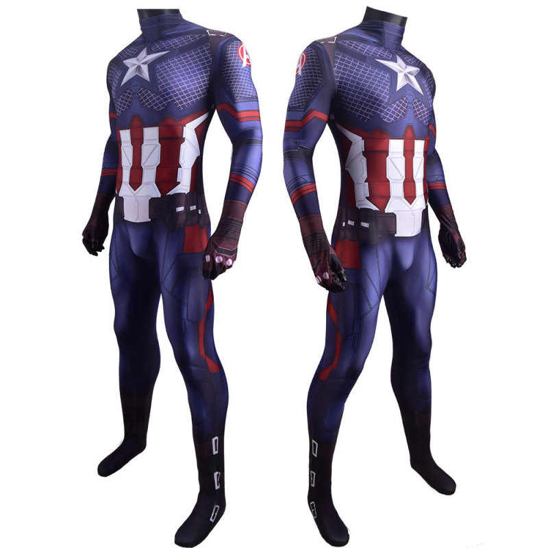 Avengers Endgame Captain America Cosplay Costume Adults Kids