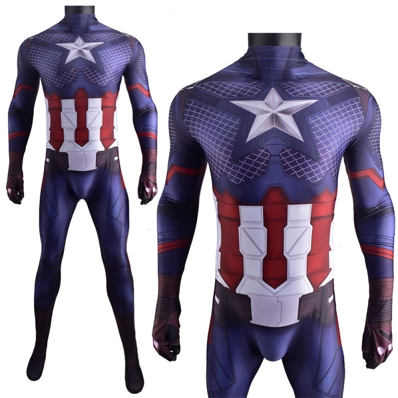 Avengers Endgame Captain America Cosplay Costume Adults Kids