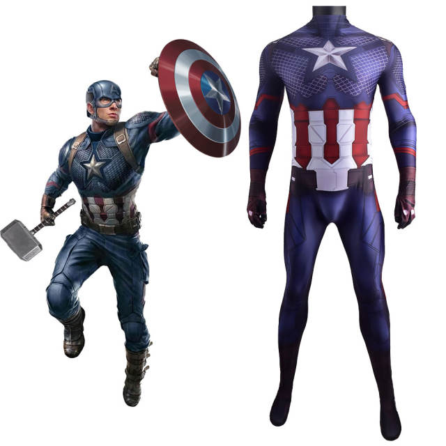 Avengers Endgame Captain America Cosplay Costume Adults Kids