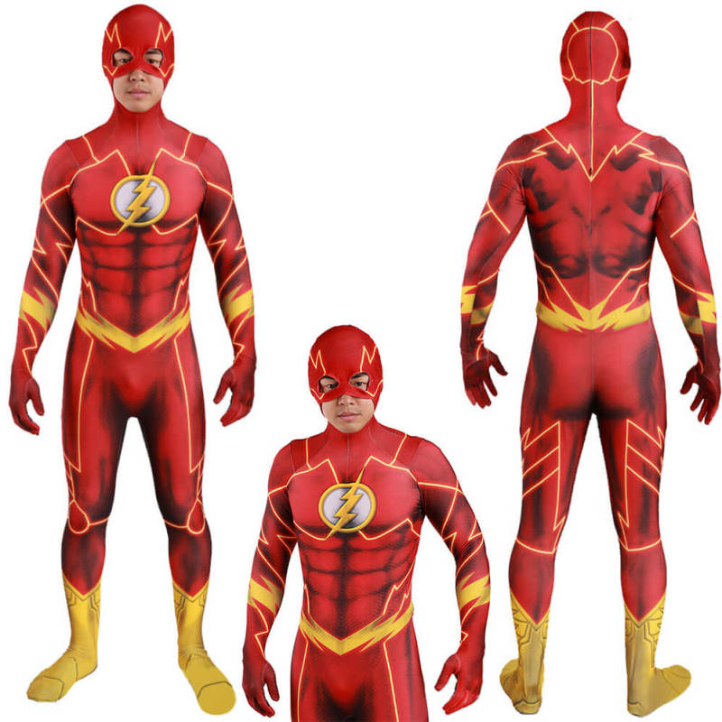 The Flash Barry Allen Comics Cosplay Costume Adult Kids