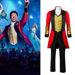 Hallowcos The Greatest Showman Uniform Cosplay Costume P.T. Barnum Red Circus Ringmaster Suit (Ready to Ship)