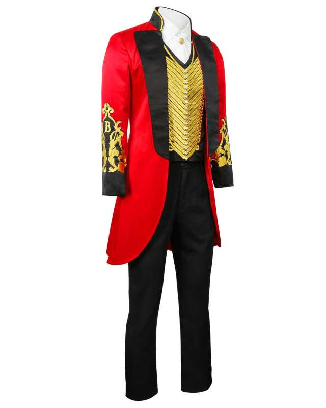 The Greatest Showman Uniform Cosplay Costume Pt Barnum Red Circus Ringmaster Suit Ready To Ship 9473