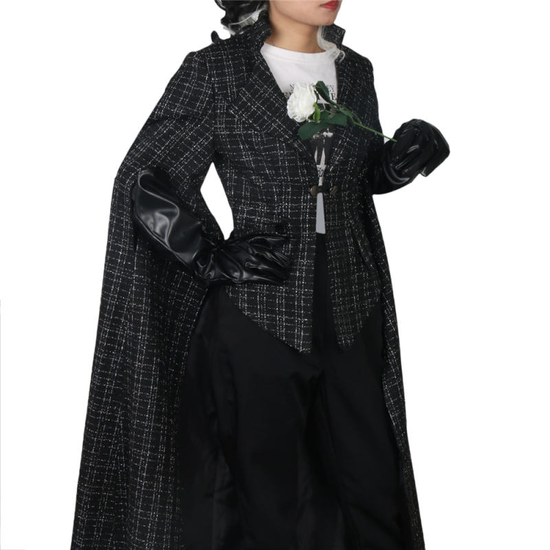 Cruella Costumes 2021 Cruella de Vil Emma Stone Cosplay Halloween Outfits ACcosplay, XL / Female