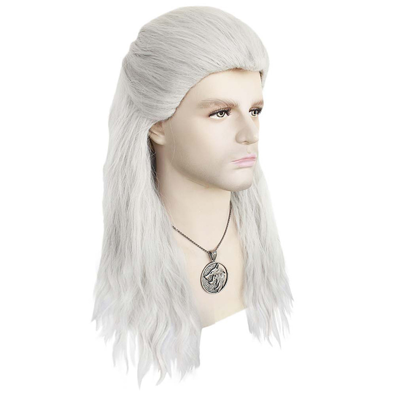 The Witcher Geralt of Rivia Cosplay Wig Necklace