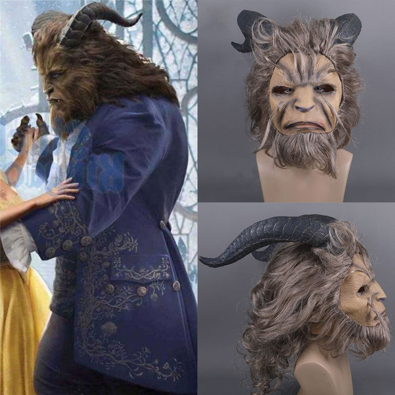 Beauty and the Beast Adam Prince Cosplay Mask with Wig