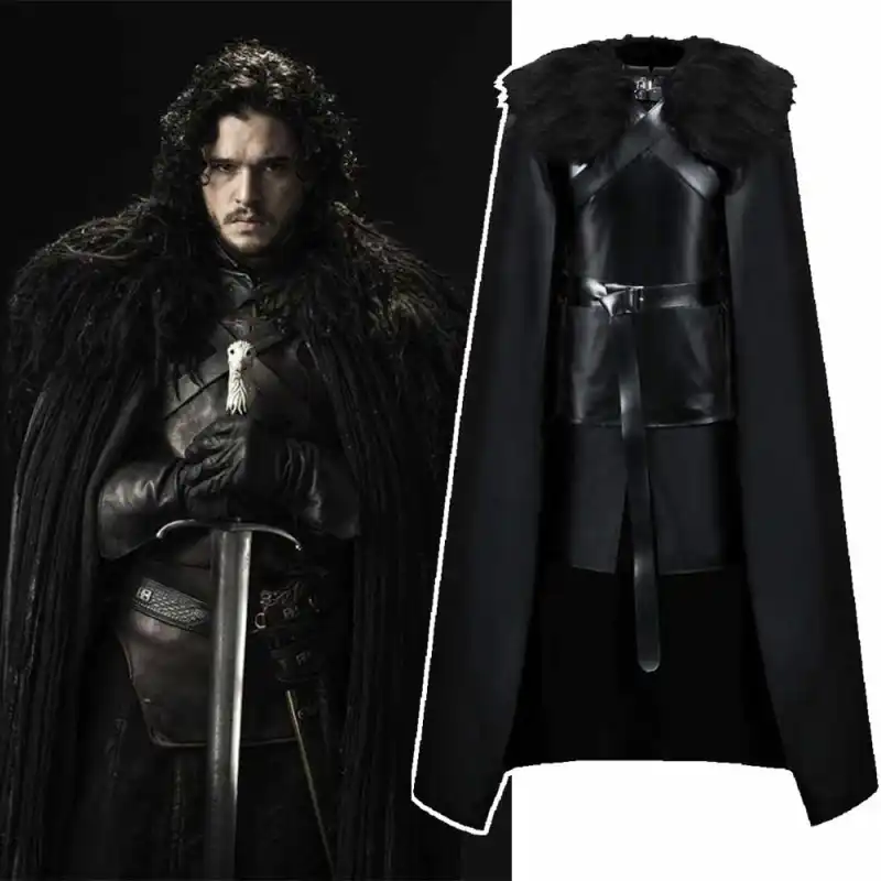 Game of Thrones Season 8 Jon Snow Halloween Cosplay Costume