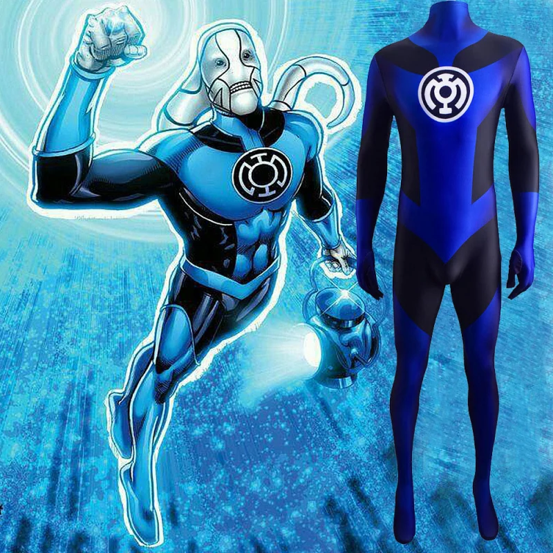 Green Lantern Blue Lantern Corps Cosplay Costume Adult Kids