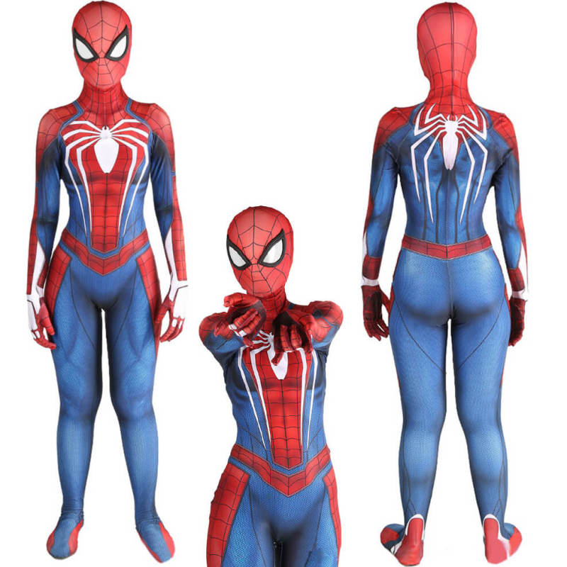 Spider-Man PS4 Peter Parker Women Style Cosplay Costume Adults Kids