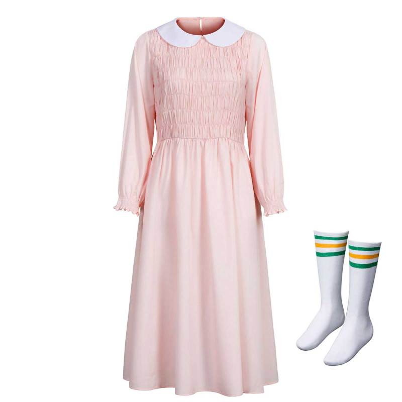 Stranger Things Season 1 Eleven Girl's Pink Dress with Socks