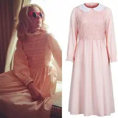 Stranger Things Season 1 Eleven Girl's Pink Dress with Socks (Ready to Ship)