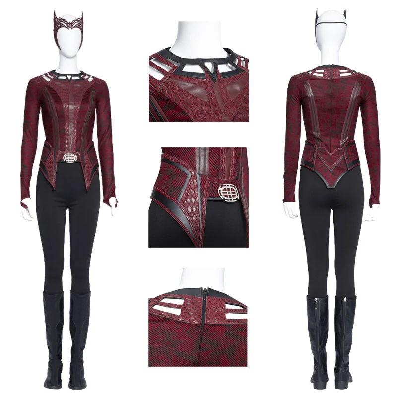 Doctor Strange in the Multiverse of Madness Wanda Maximoff Scarlet Witch Cosplay Costume (No Boots)