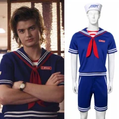 (Ready to Ship) Adults Stranger Things 3 Steve Harrington Scoops Ahoy Cosplay Costume