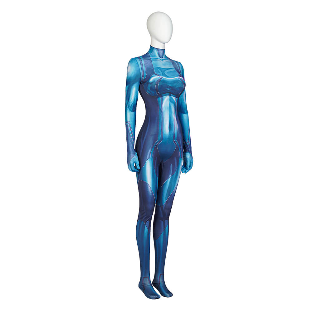Metroid Dread Samus Aran Zero Suit Blue Cosplay Costume