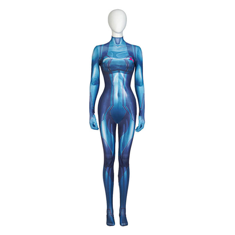 Metroid Dread Samus Aran Zero Suit Blue Cosplay Costume