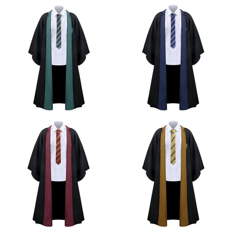 Harry Potter Hogwarts Gryffindor Hufflepuff Ravenclaw Slytherin Robe with Tie (without shirt)