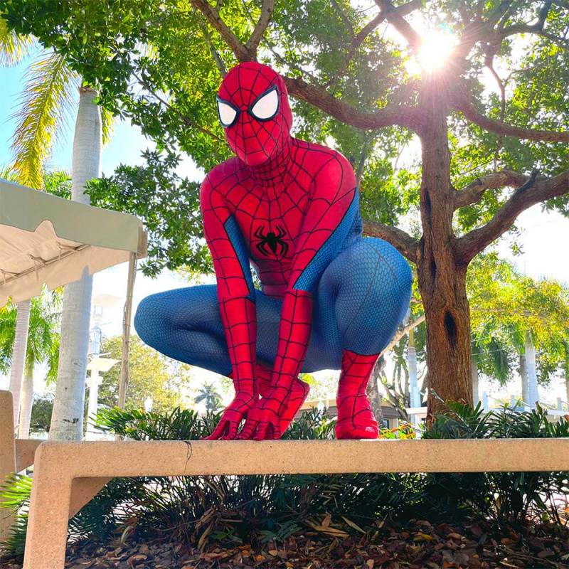 Ultimate Spider-Man Peter Parker Classic Cosplay Costume Adults Kids with Removable Mask