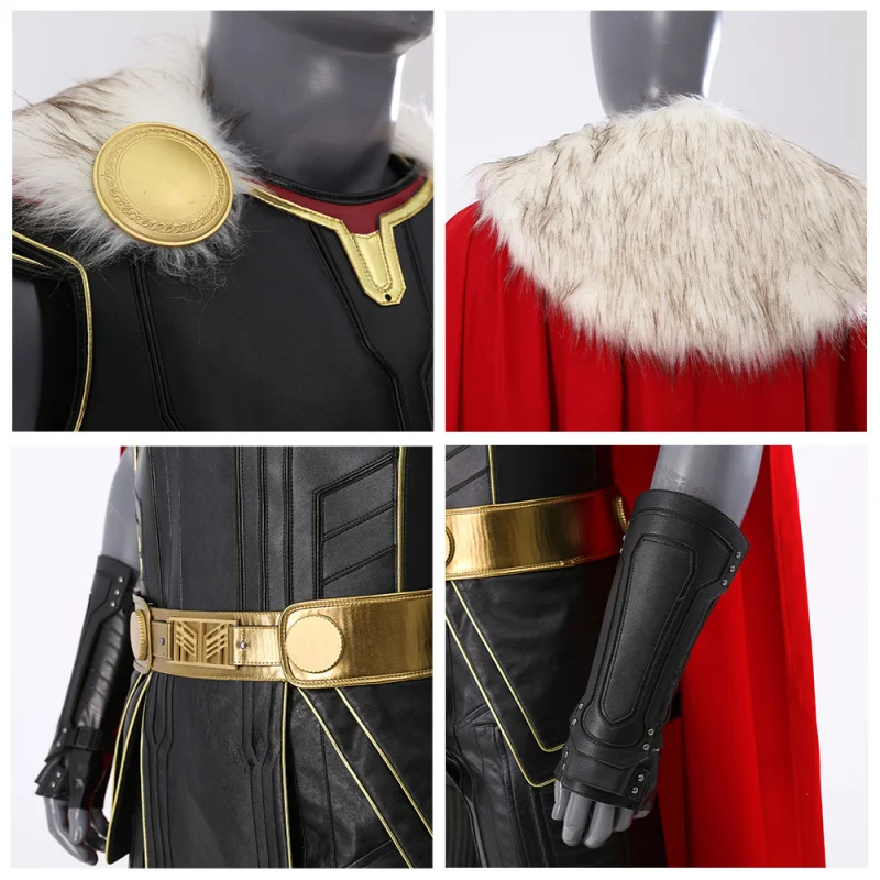 Thor 4: Love and Thunder Thor Odinson Black Battle Suit Cosplay Costume