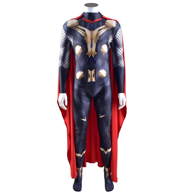 Avengers Thor Odinson Cosplay Jumpsuit with Cape Adult Kids