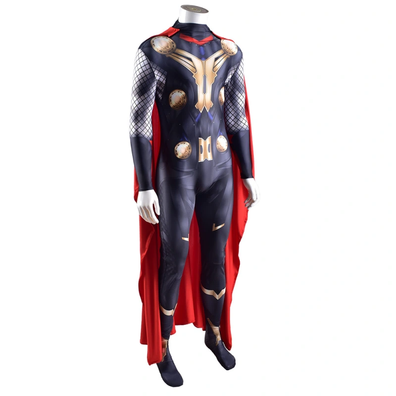 Avengers Thor Odinson Cosplay Jumpsuit with Cape Adult Kids