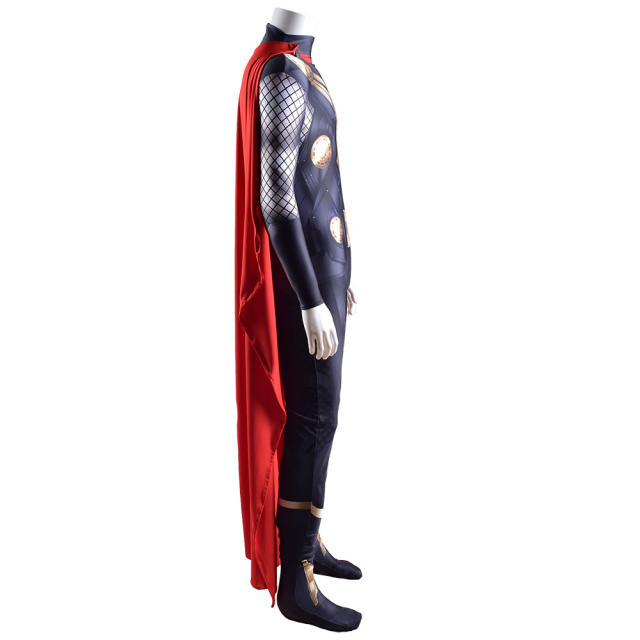Avengers Thor Odinson Cosplay Jumpsuit with Cape Adult Kids