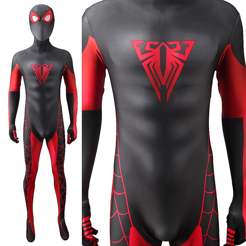 Miles Morales Spider-Man 10th Anniversary Cosplay Costume Adults Kids