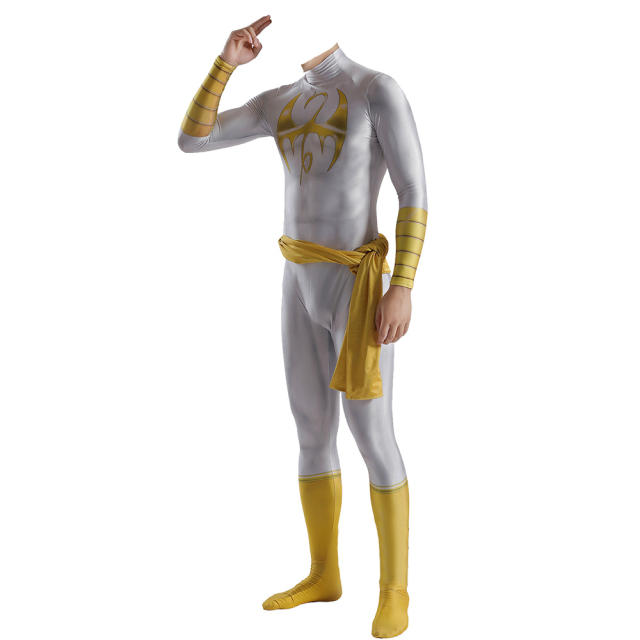 Iron Fist White Suit Cosplay Costume Adult Kids Hallowcos
