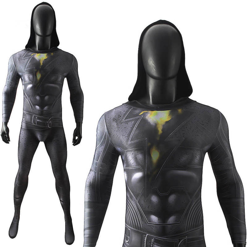 Adults Kids Black Adam 2022 Teth-Adam Cosplay Jumpsuit with Cape