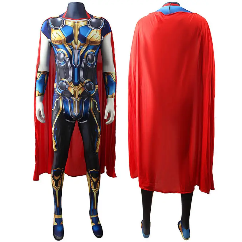 Adults Kids Thor 4: Love and Thunder Thor Odinson Cosplay Jumpsuit with Cape