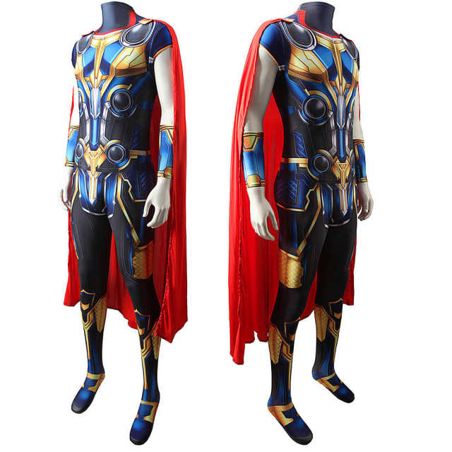 Adults Kids Thor 4: Love and Thunder Thor Odinson Cosplay Jumpsuit with Cape