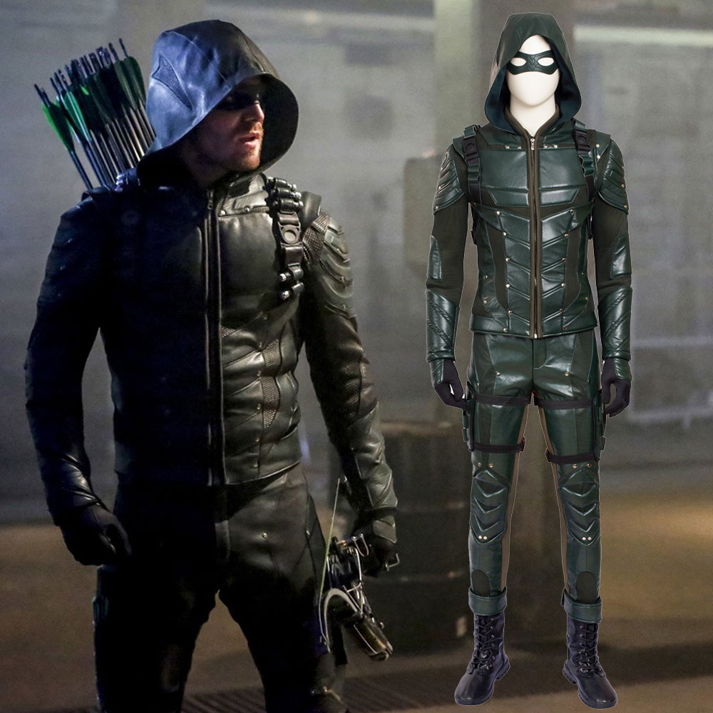 Green Arrow Season 5 Oliver Queen Cosplay Costume Top Grade Costume All Size 
