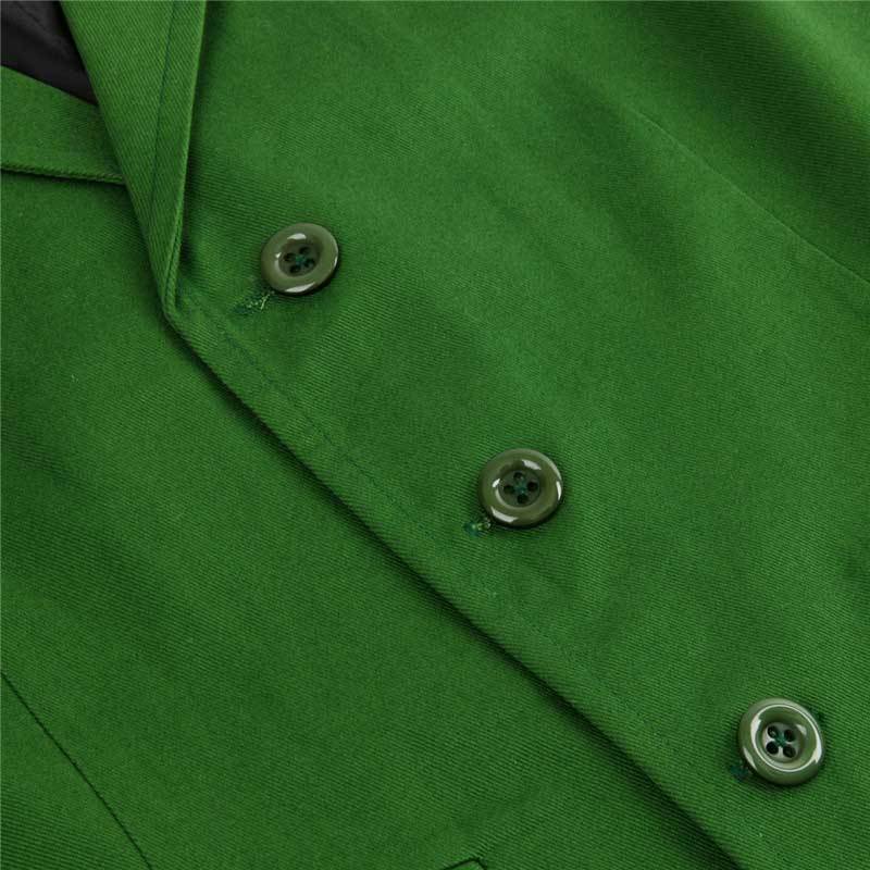 EIRIEN Mens V-Neck Green Vest Jacket Business Casual Waistcoat Fashion Slim Suit