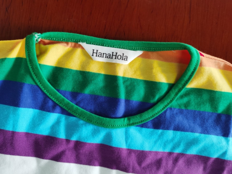 HanaHola Women Men Rainbow T-Shirt Stripes Summer Tee Short Sleeve Crew Neck Top Costume