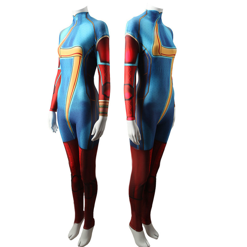 Ms. Marvel Body Suit Kamala Khan Cosplay for Adults Kids