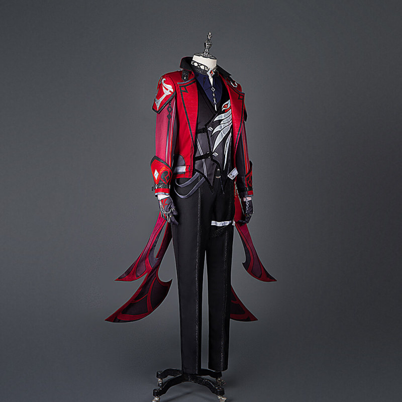 Genshin impact Diluc Cosplay Costume Red Dead of Night Style