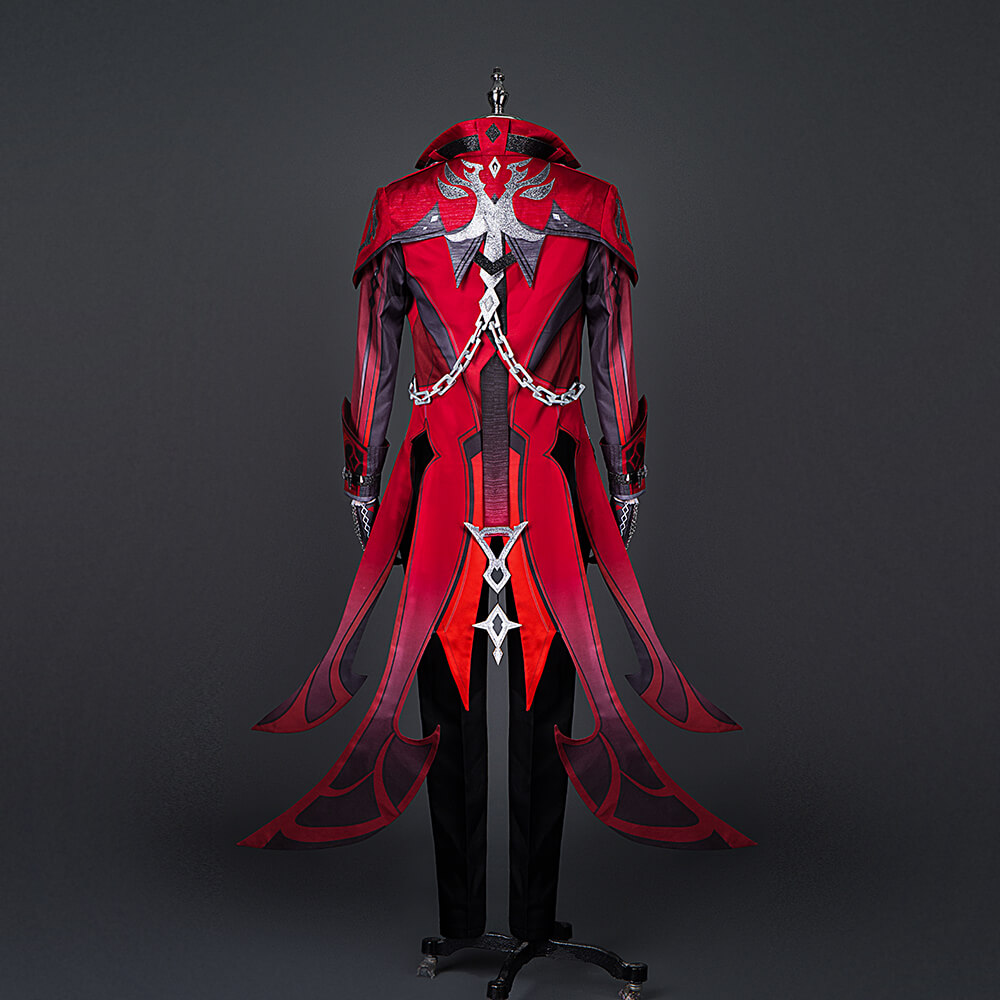 Genshin impact Diluc Cosplay Costume Red Dead of Night Style