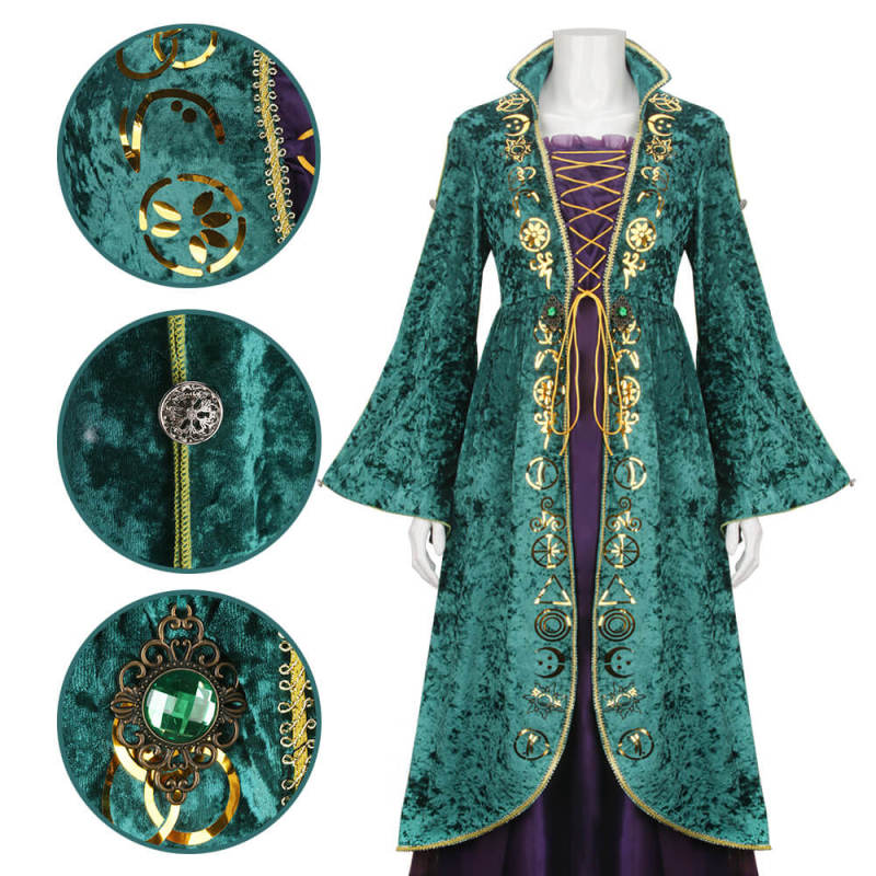 Winifred Sanderson Dress Hocus Pocus Cosplay Costume