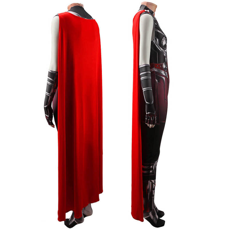 Jane Foster Mighty Thor Cosplay Jumpsuit with Cape Adults Kids-Thor 4: Love and Thunder