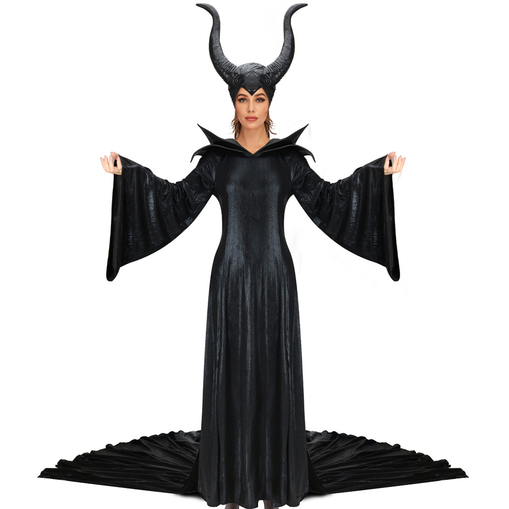Maleficent Mistress of Evil Angelina Jolie Cosplay Costume with Helmet
