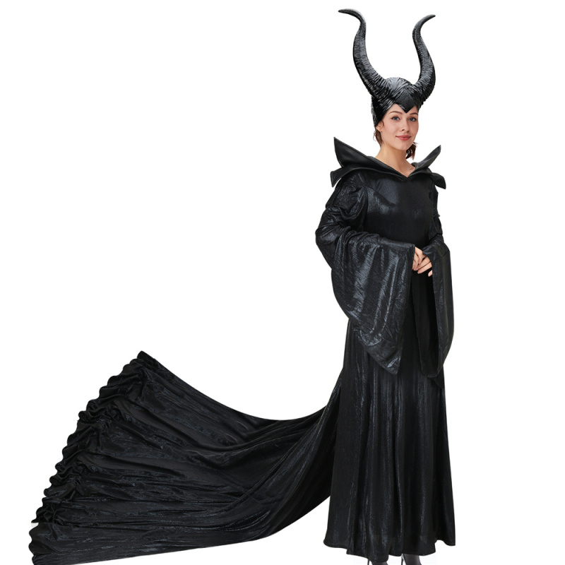 Maleficent Mistress of Evil Angelina Jolie Cosplay Costume with Helmet