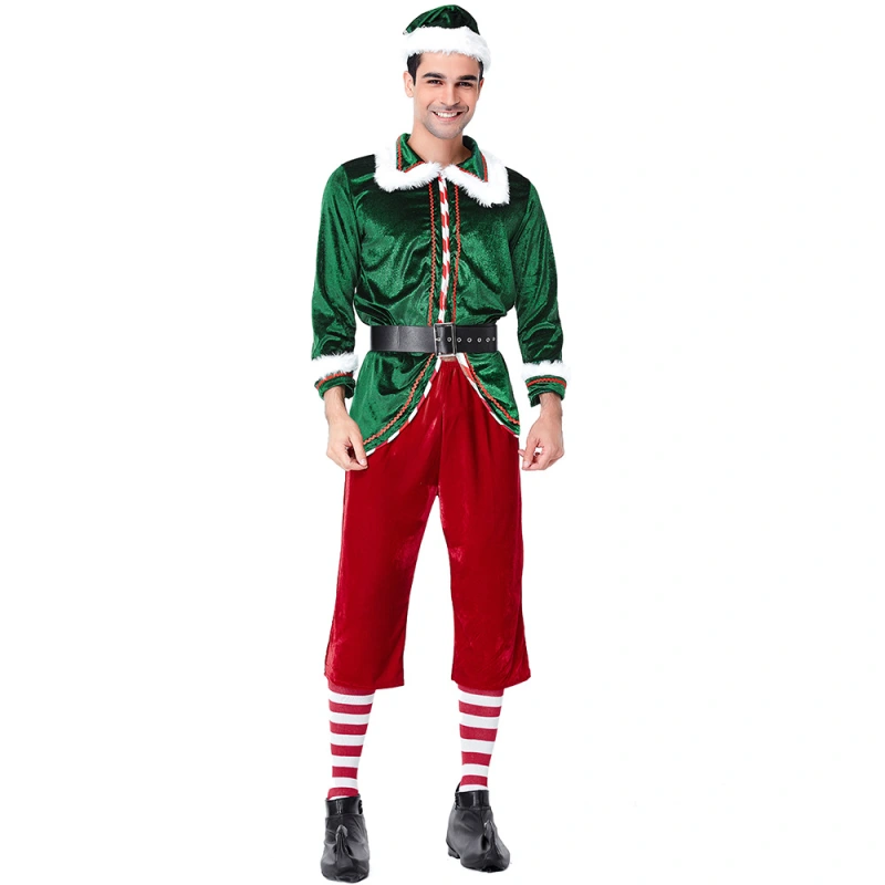 Christmas Elf Costume For Men Santa Claus Cosplay