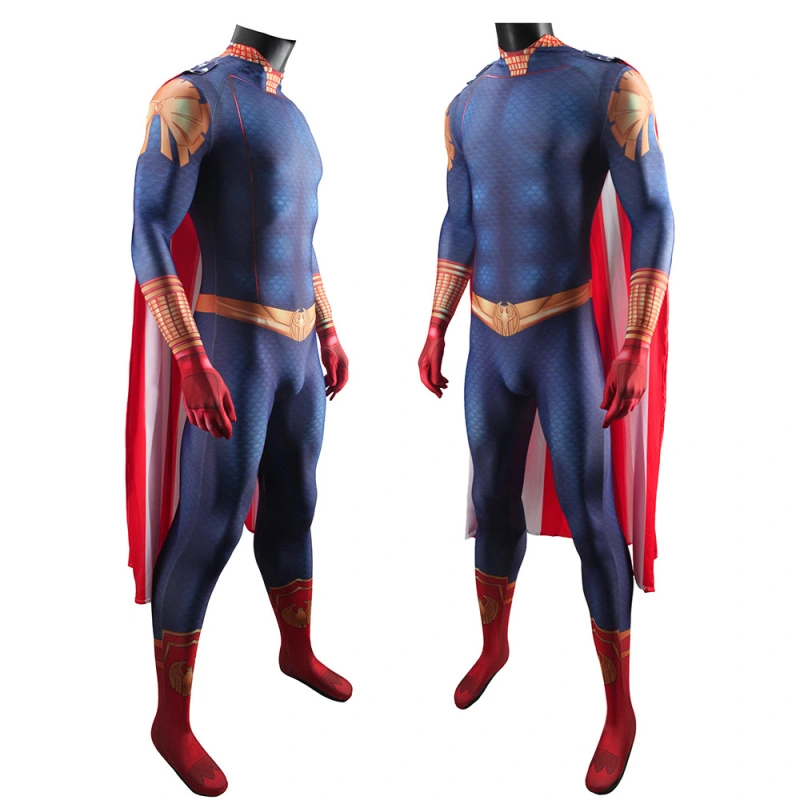 The Boys Homelander Cosplay Body Suit with Cape For Adults Kids
